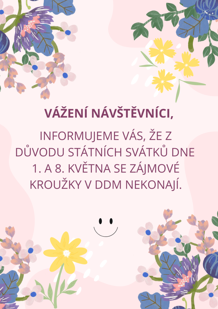 Během státních svátků 1 a 8.května odpadají kroužky